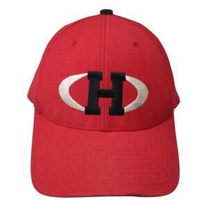 H Logo Leisure Time Strapback Baseball Cap Red One Size Pacific Pro Series